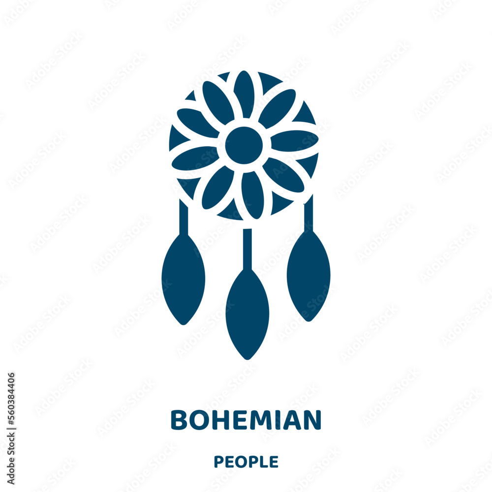 Poster bohemian vector icon from people collection. boho filled flat symbol for mobile concept and web desi