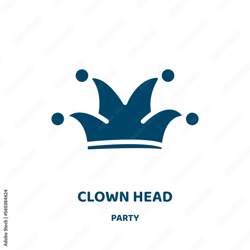 Poster clown head vector icon from party collection. head filled flat symbol for mobile concept and web des