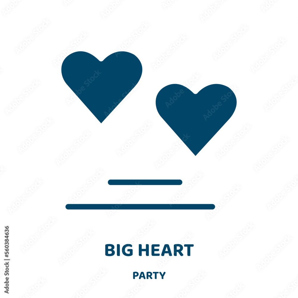 Poster big heart vector icon from party collection. heart filled flat symbol for mobile concept and web des