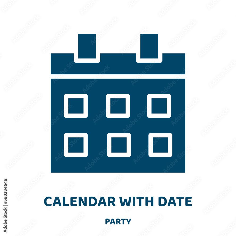 Poster calendar with date vector icon from party collection. date filled flat symbol for mobile concept and