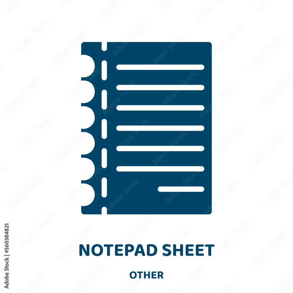 Aufkleber notepad sheet vector icon from other collection. notepad filled flat symbol for mobile concept and w