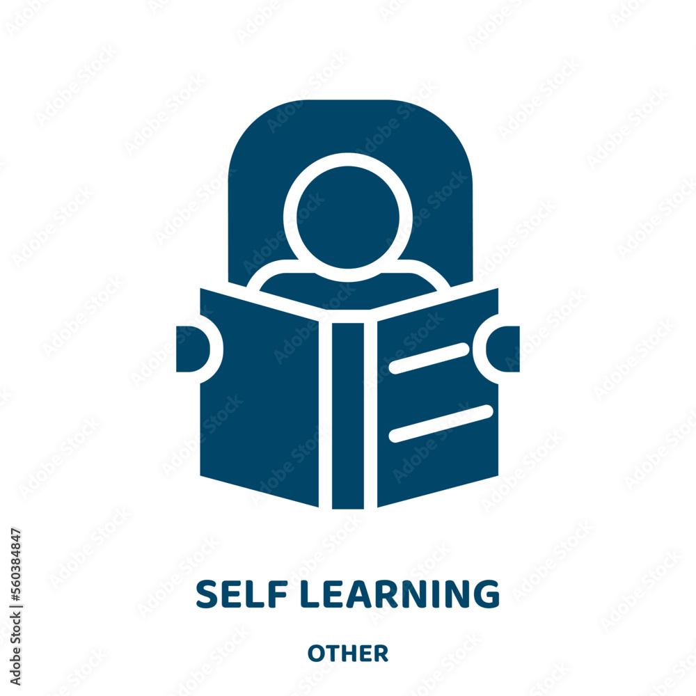 Poster self learning vector icon from other collection. knowledge filled flat symbol for mobile concept and