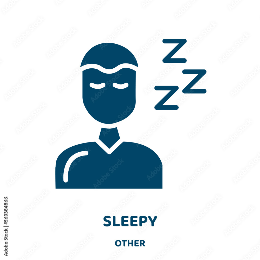 Poster sleepy vector icon from other collection. sleep filled flat symbol for mobile concept and web design