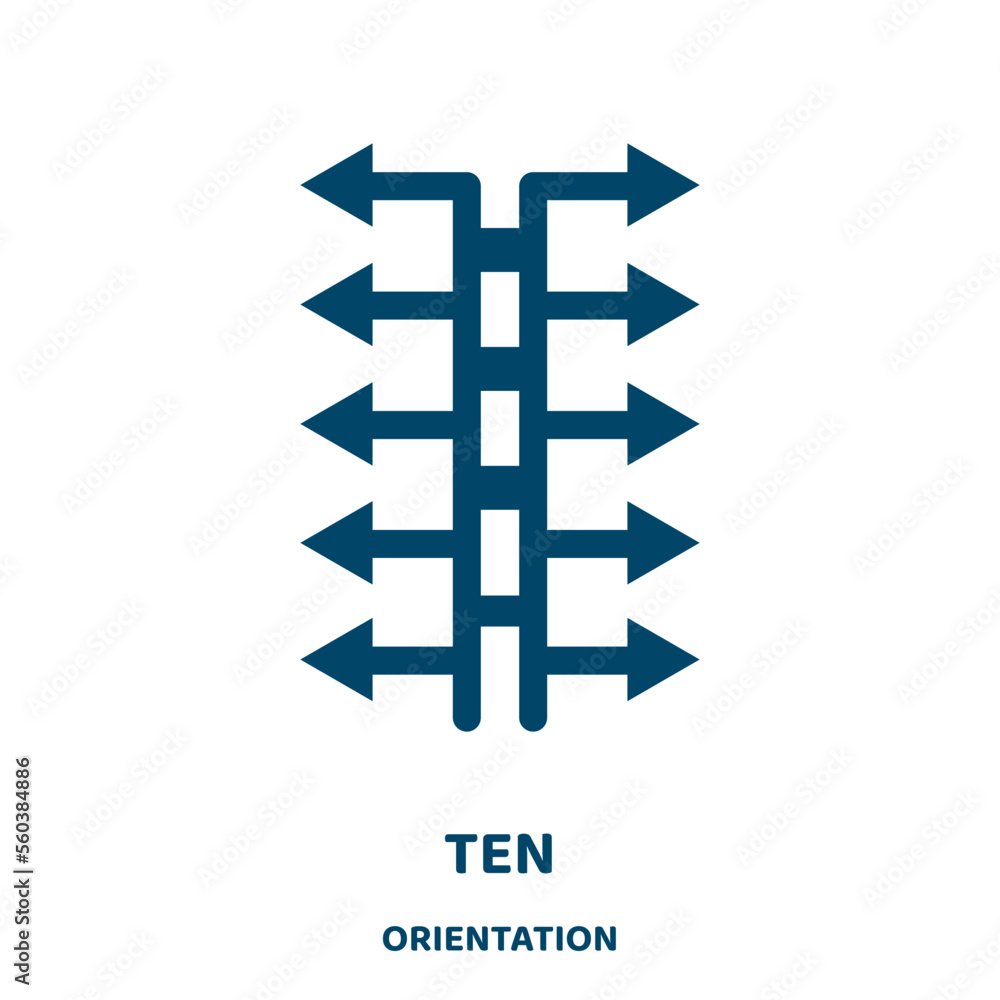 Poster ten vector icon from orientation collection. 10 filled flat symbol for mobile concept and web design