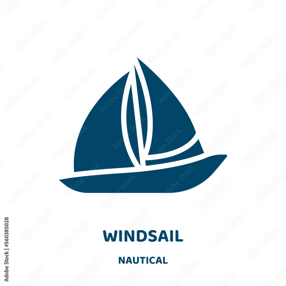 Poster windsail vector icon from nautical collection. ship filled flat symbol for mobile concept and web de