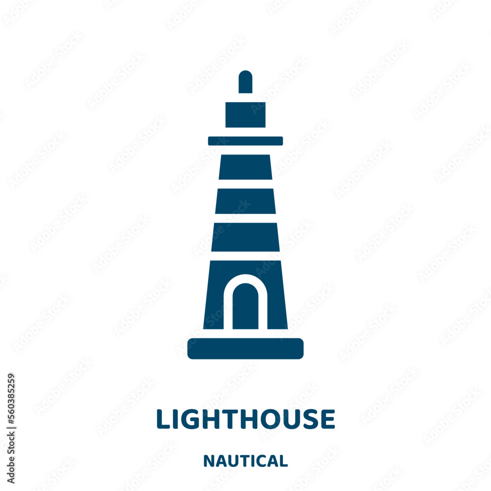 Poster lighthouse vector icon from nautical collection. water filled flat symbol for mobile concept and web
