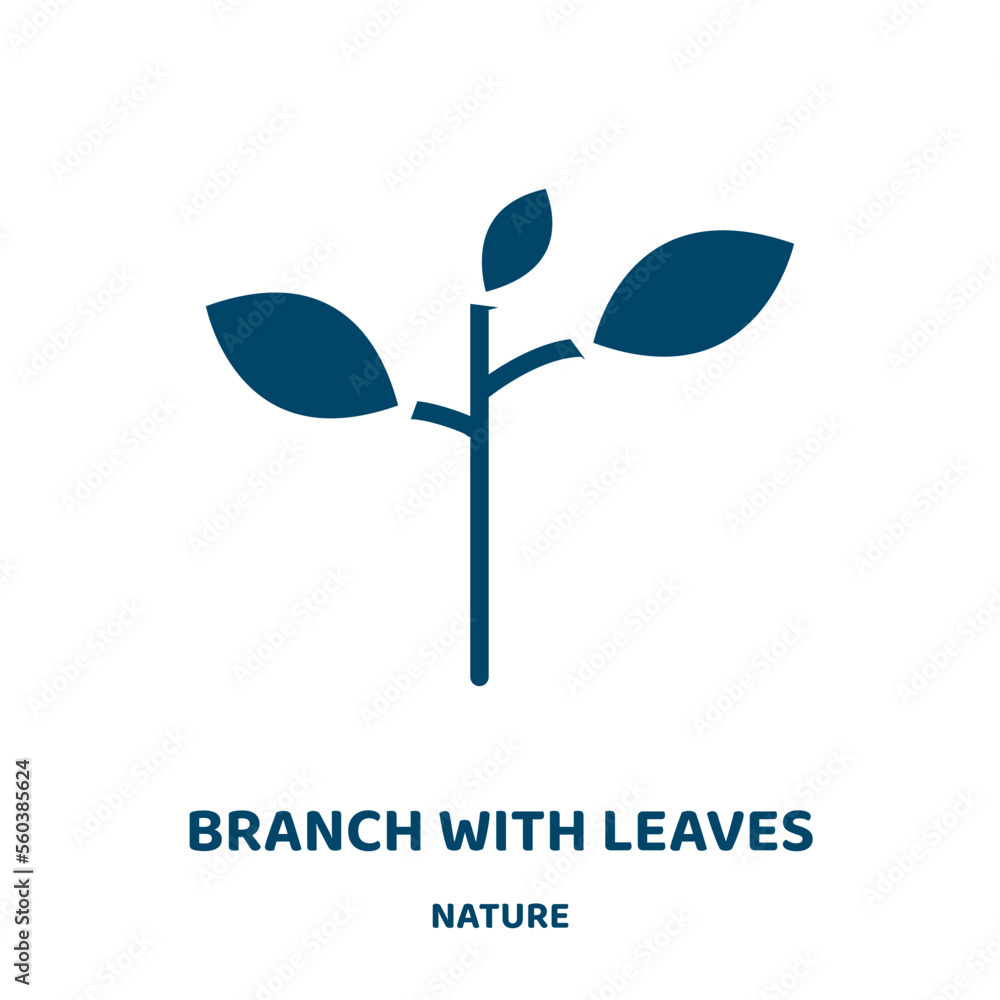 Poster branch with leaves vector icon from nature collection. branch filled flat symbol for mobile concept 