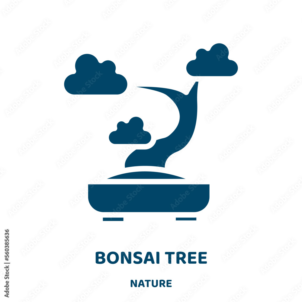 Poster bonsai tree vector icon from nature collection. tree filled flat symbol for mobile concept and web d