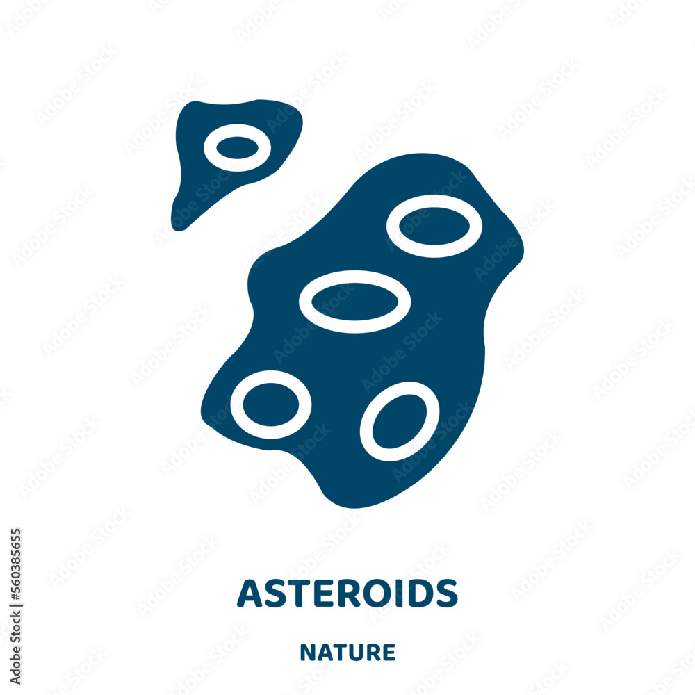 Poster asteroids vector icon from nature collection. asteroid filled flat symbol for mobile concept and web