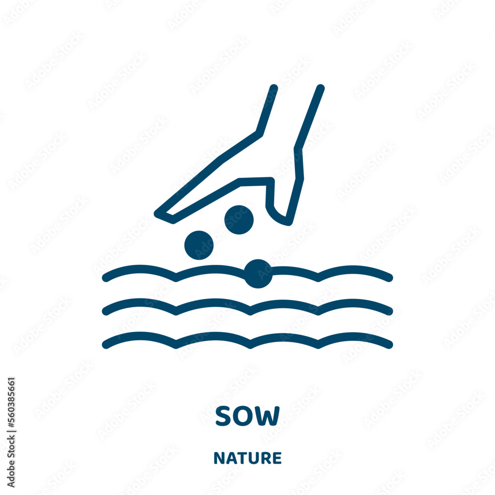 Aufkleber sow vector icon from nature collection. sowing filled flat symbol for mobile concept and web design.