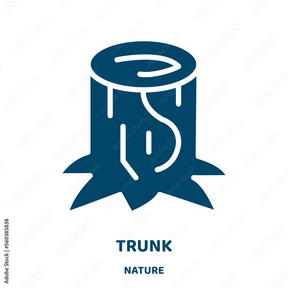 Poster trunk vector icon from nature collection. forest filled flat symbol for mobile concept and web desig