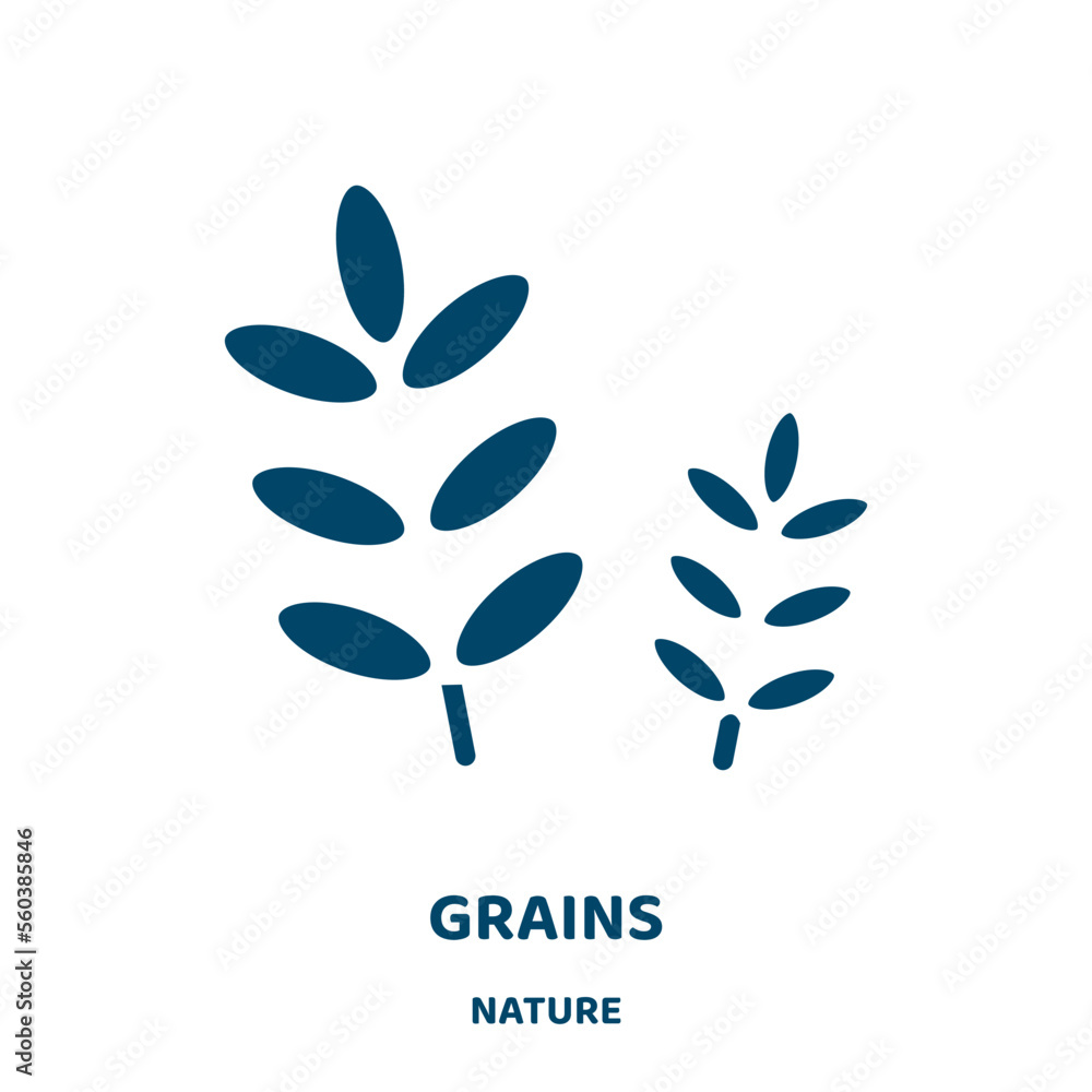 Poster grains vector icon from nature collection. grain filled flat symbol for mobile concept and web desig