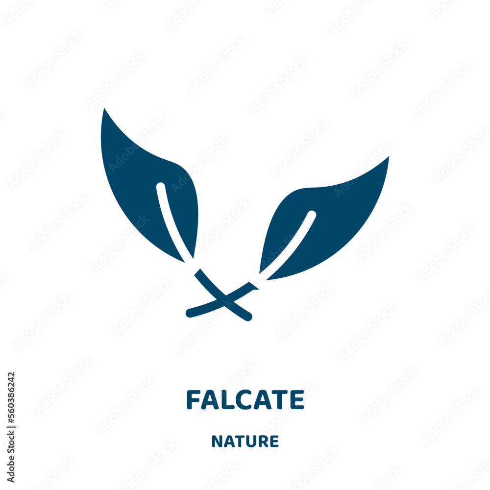 Poster falcate vector icon from nature collection. building filled flat symbol for mobile concept and web d