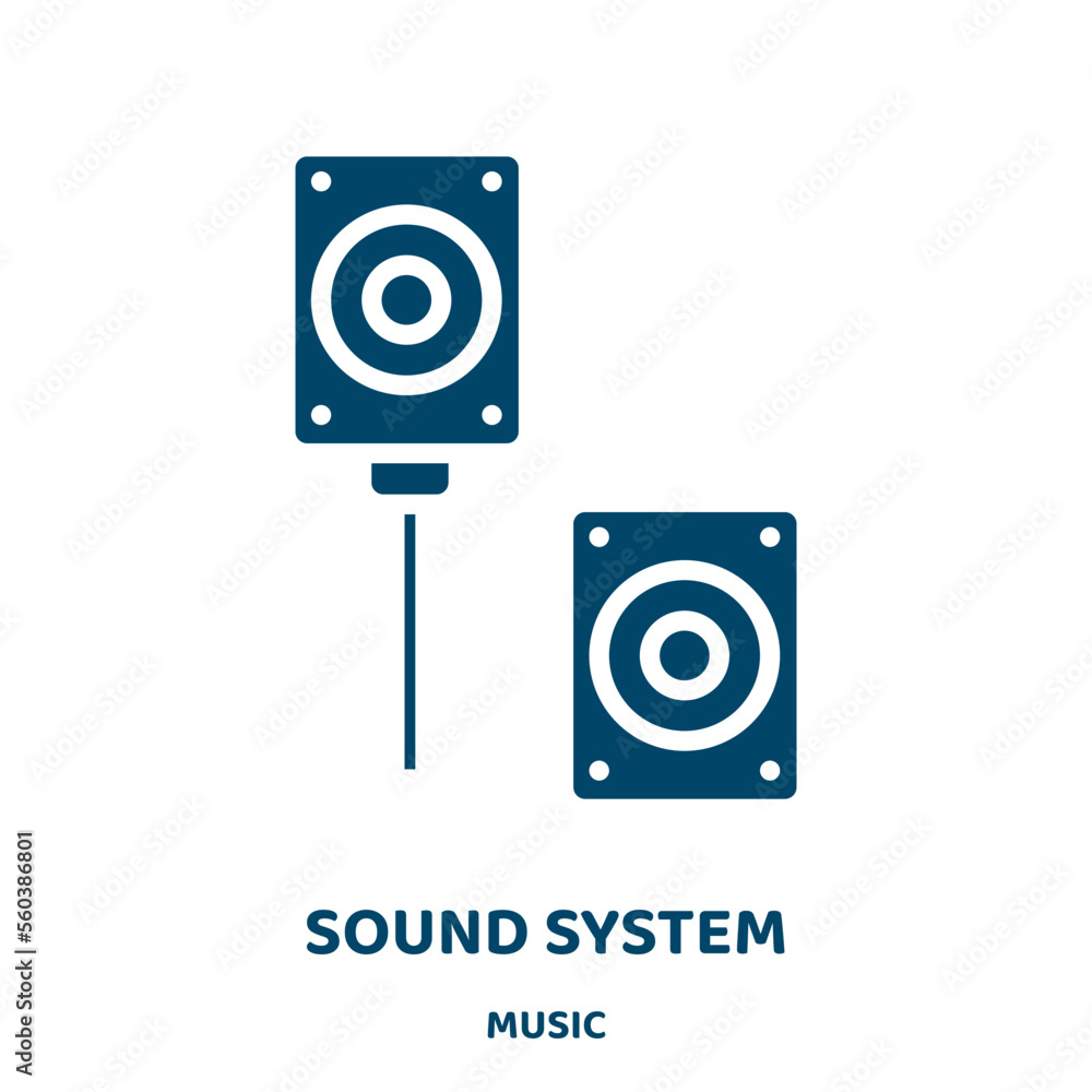 Poster sound system vector icon from music collection. sound filled flat symbol for mobile concept and web 