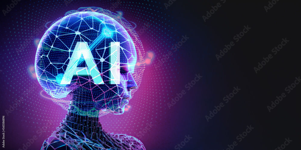Poster artificial intelligence and future technologies. ai learning and artificial intelligence concept. bu