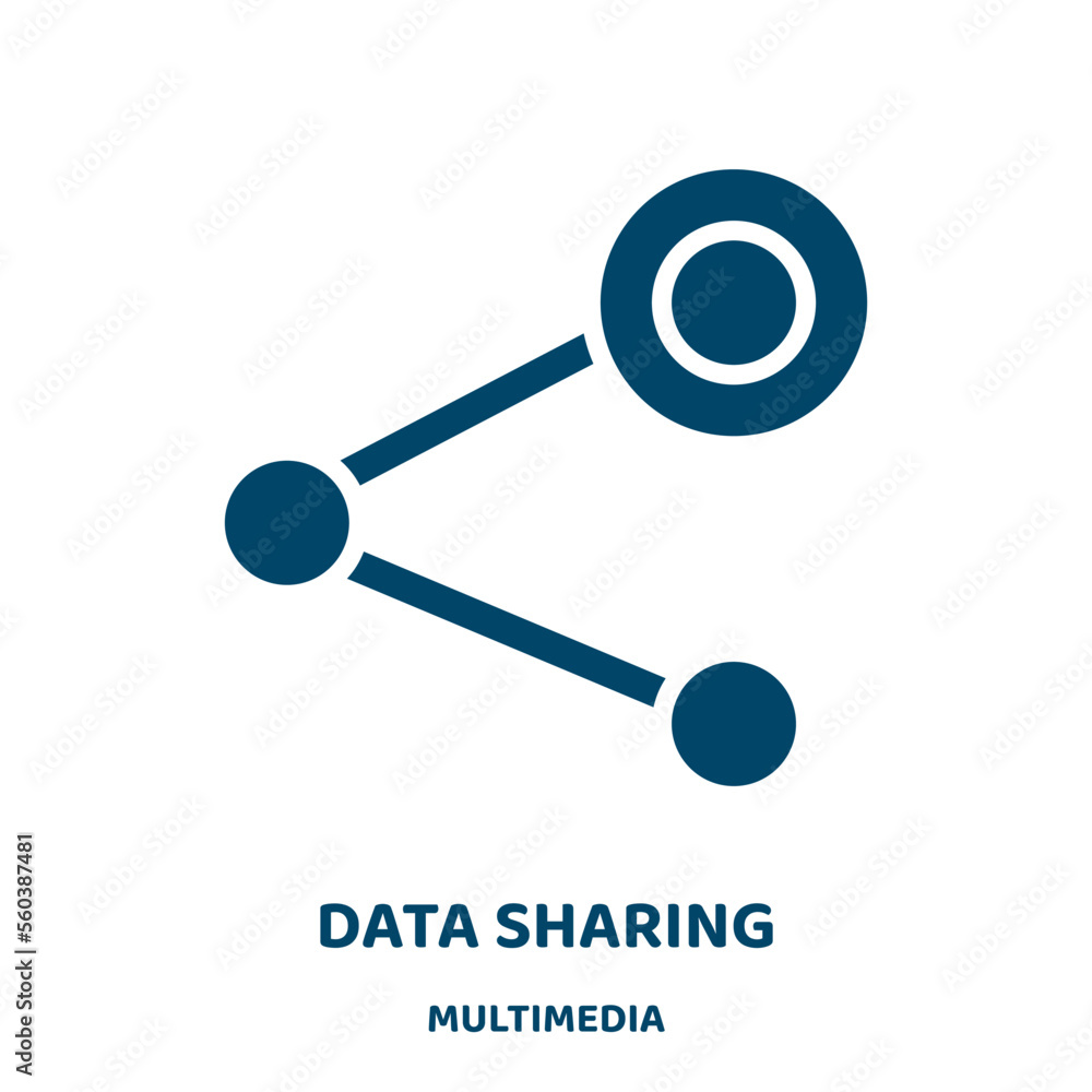 Poster data sharing vector icon from multimedia collection. data filled flat symbol for mobile concept and 