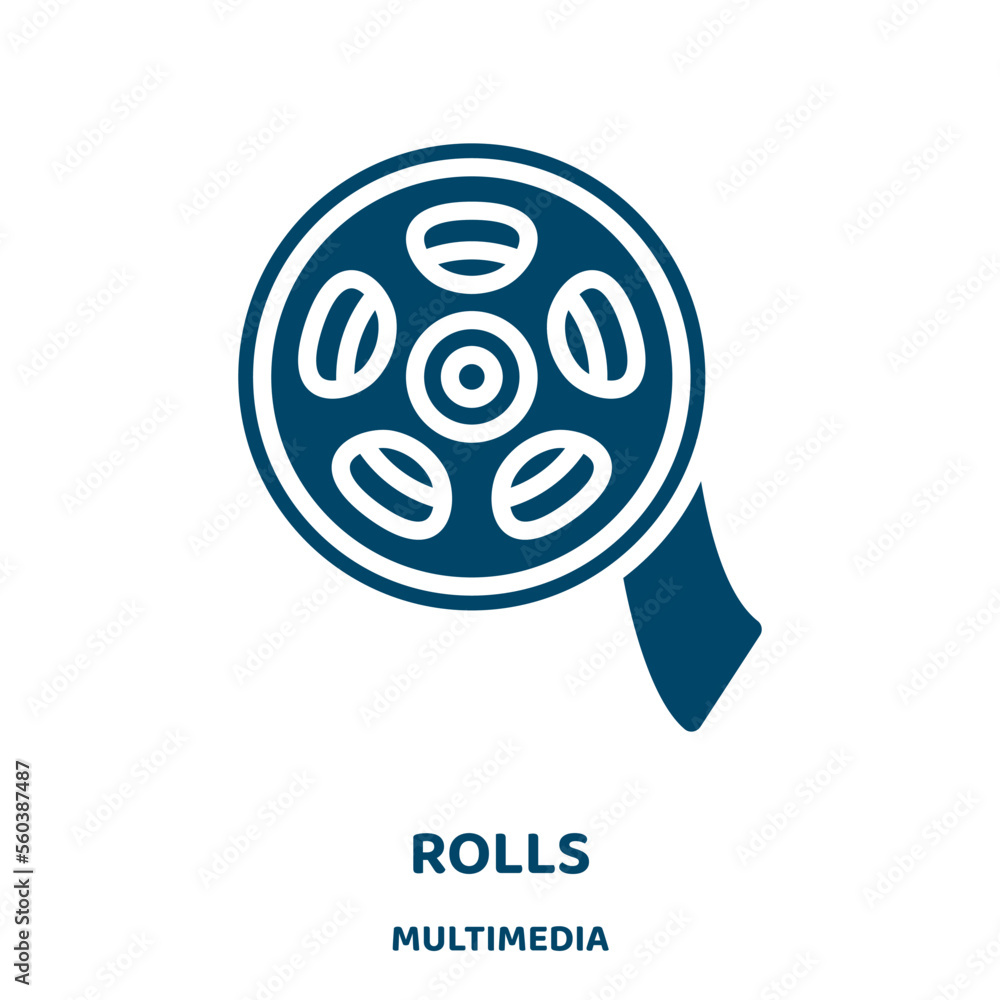 Poster rolls vector icon from multimedia collection. roll filled flat symbol for mobile concept and web des