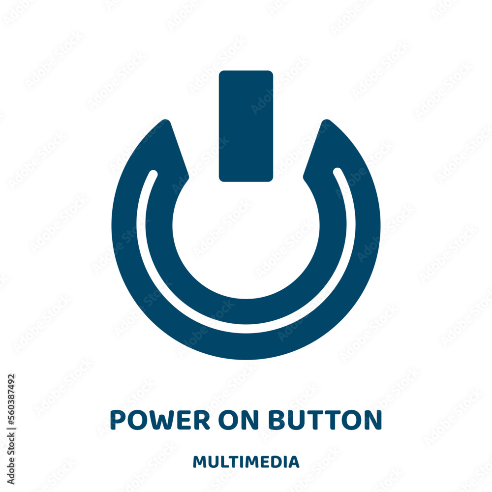 Poster power on button vector icon from multimedia collection. power filled flat symbol for mobile concept 