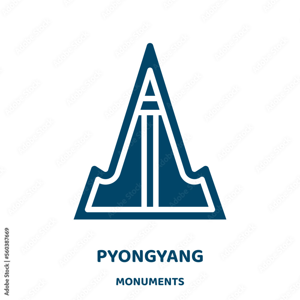 Poster pyongyang vector icon from monuments collection. flag filled flat symbol for mobile concept and web 