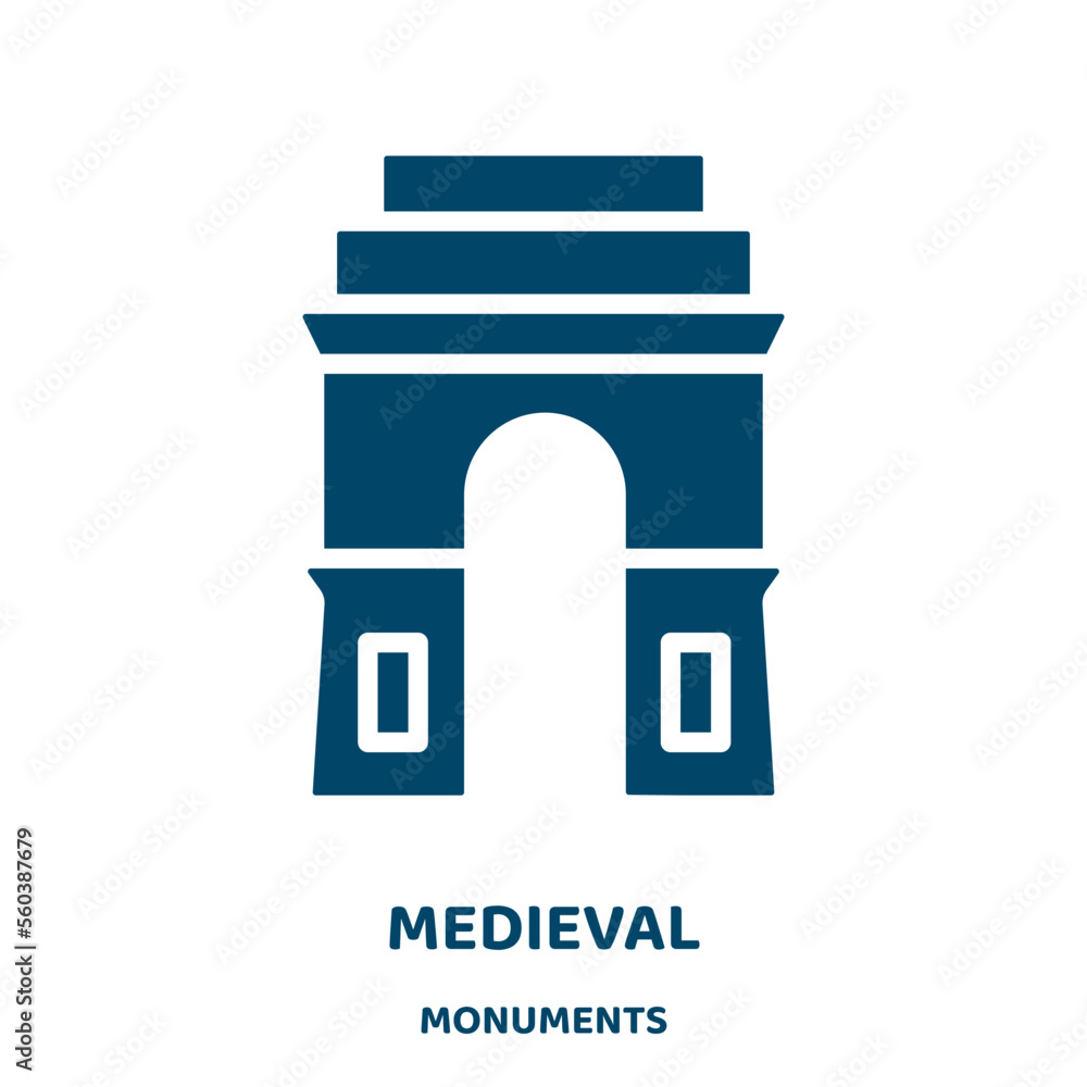 Poster medieval vector icon from monuments collection. knight filled flat symbol for mobile concept and web