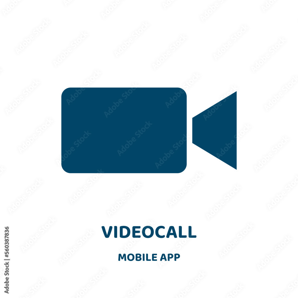 Poster videocall vector icon from mobile app collection. communication filled flat symbol for mobile concep