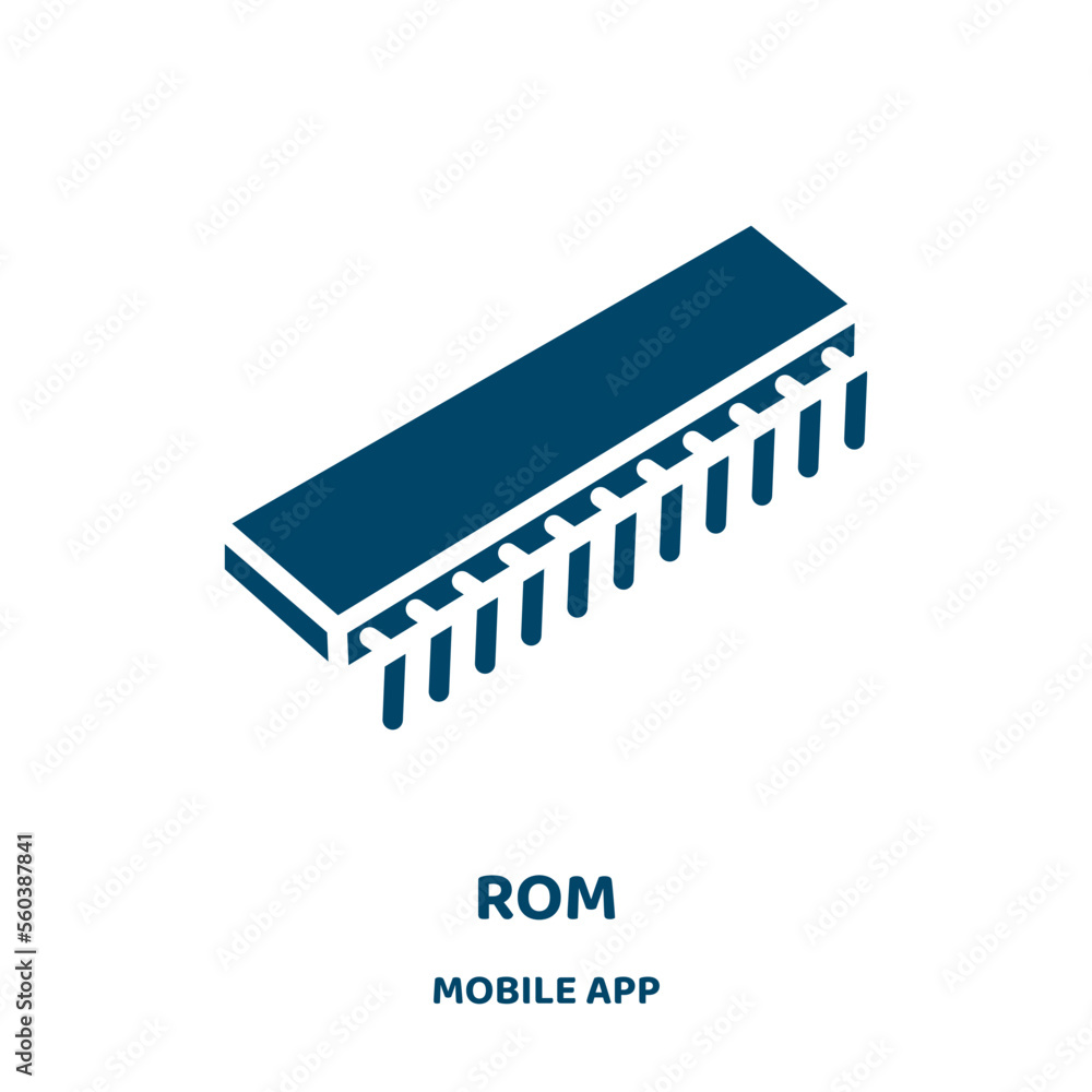 Poster rom vector icon from mobile app collection. sound filled flat symbol for mobile concept and web desi