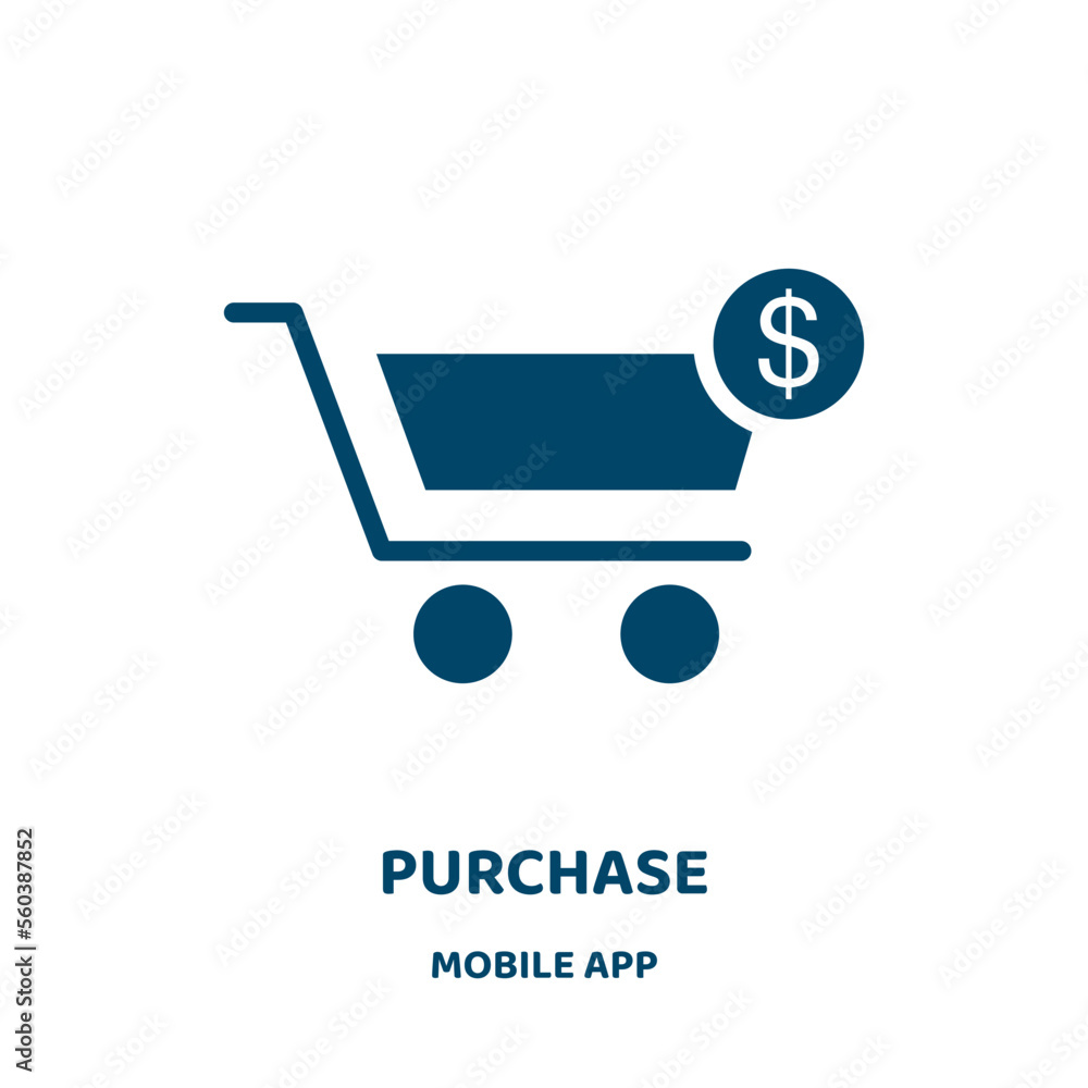 Aufkleber purchase vector icon from mobile app collection. buy filled flat symbol for mobile concept and web d