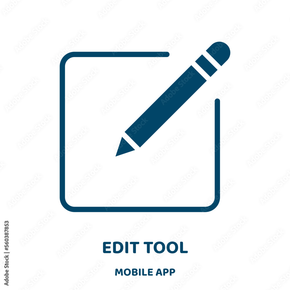 Poster edit tool vector icon from mobile app collection. tools filled flat symbol for mobile concept and we