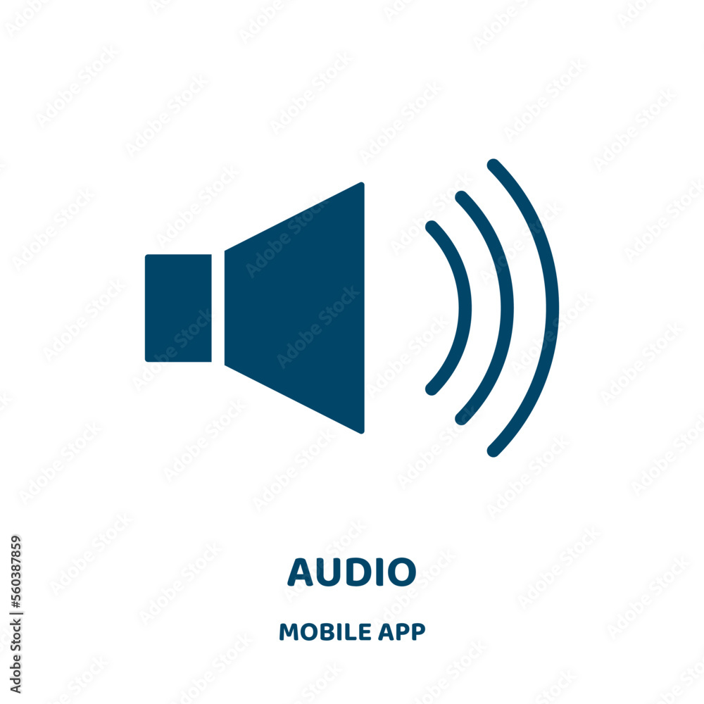 Aufkleber audio vector icon from mobile app collection. sound filled flat symbol for mobile concept and web de