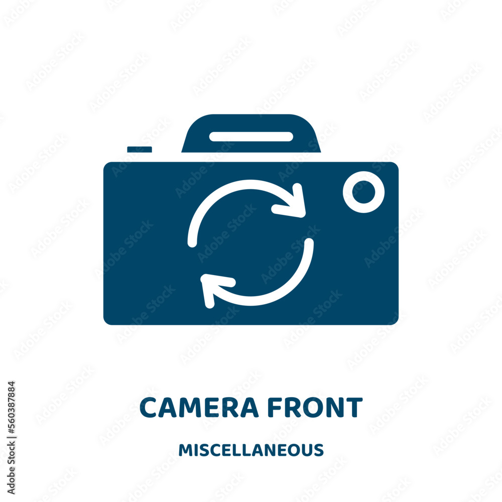 Poster camera front vector icon from miscellaneous collection. camera filled flat symbol for mobile concept