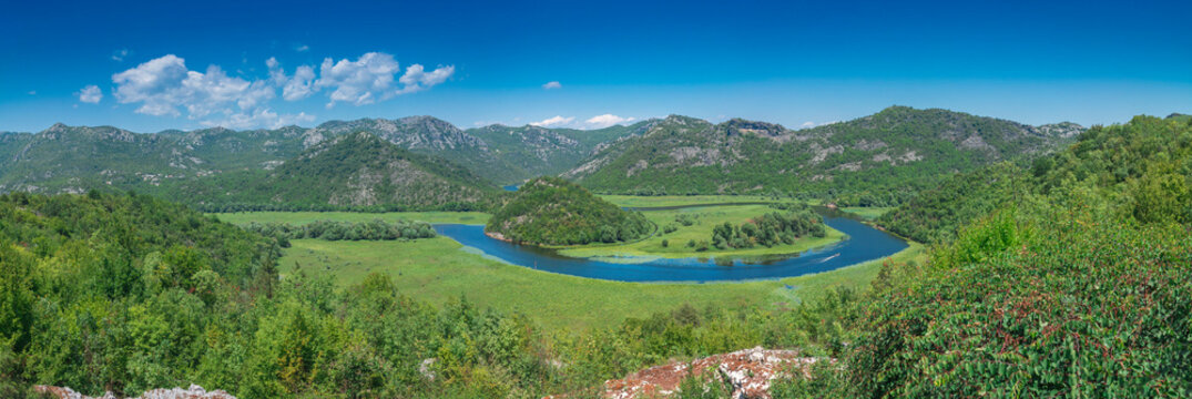 Skadar lake and Crnojevica river in Montenegro