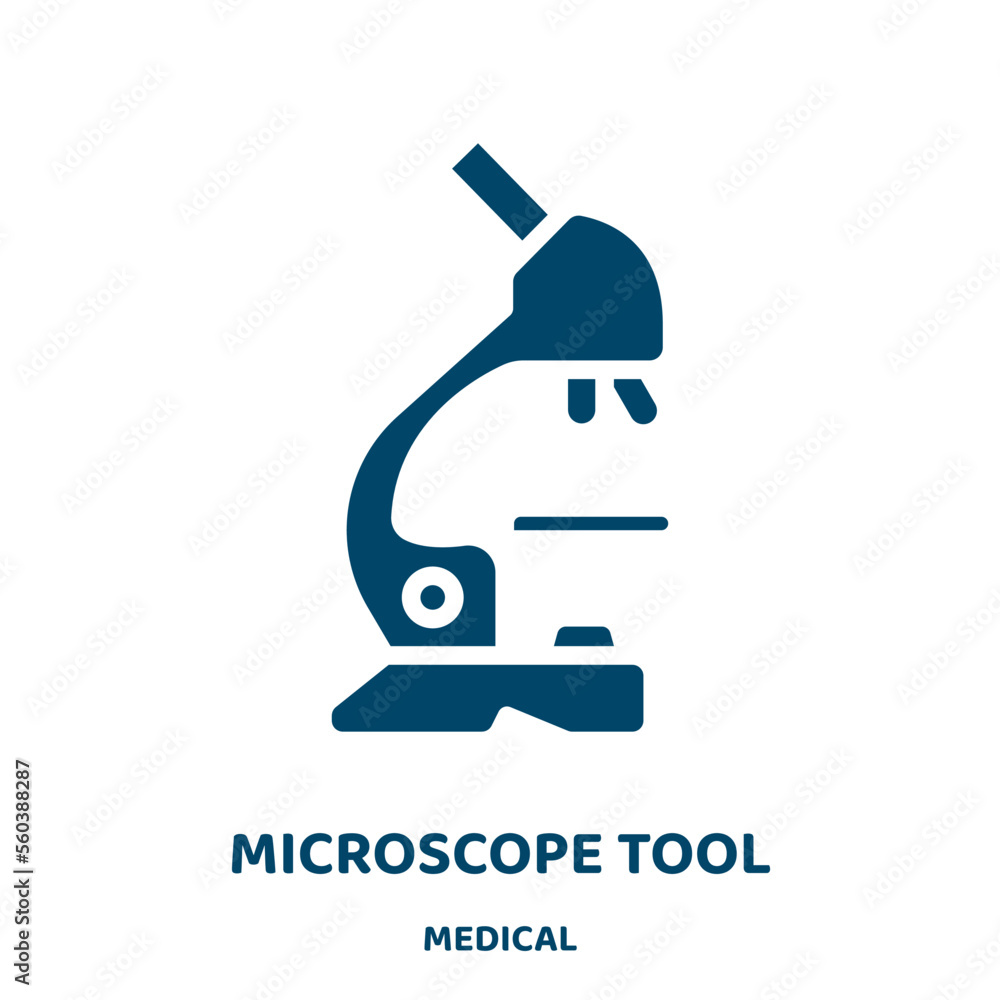 Poster microscope tool vector icon from medical collection. microscope filled flat symbol for mobile concep
