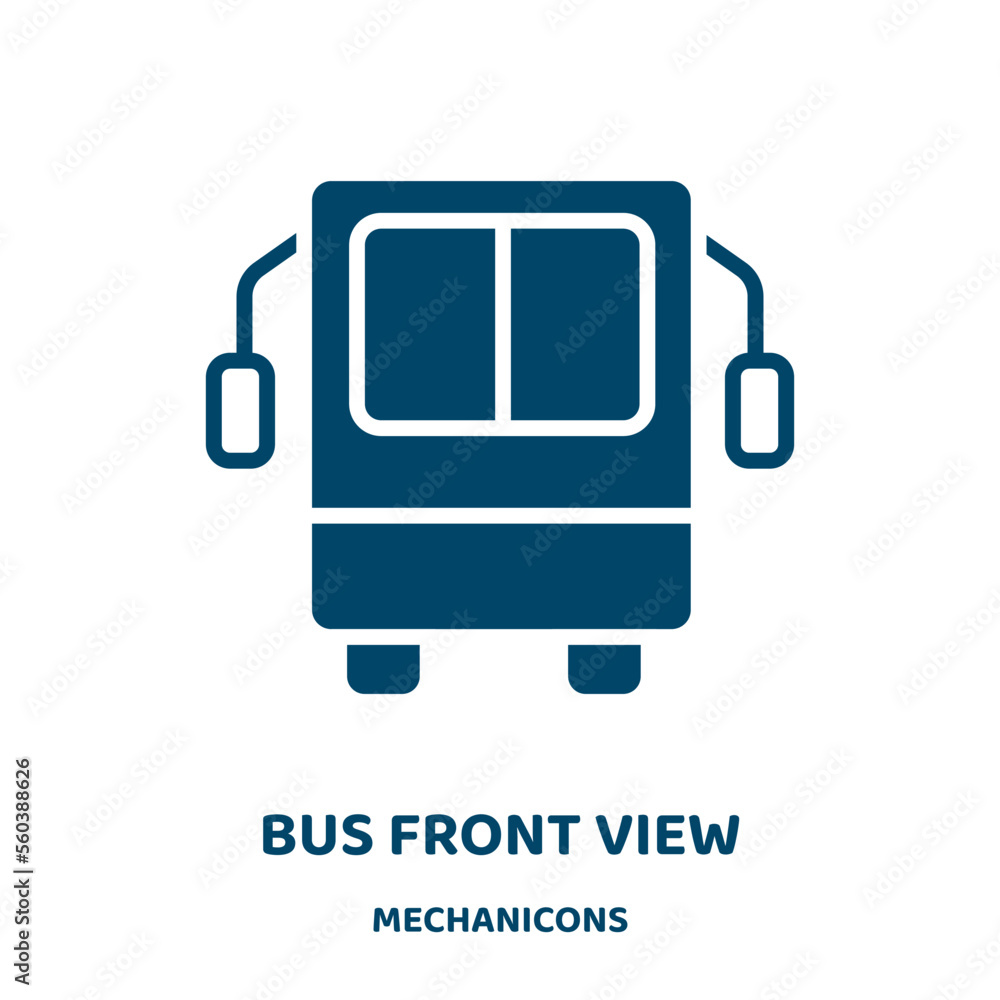 Aufkleber bus front view vector icon from mechanicons collection. bus filled flat symbol for mobile concept an