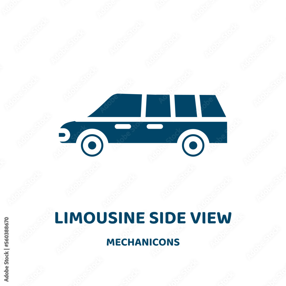 Poster limousine side view vector icon from mechanicons collection. traffic filled flat symbol for mobile c