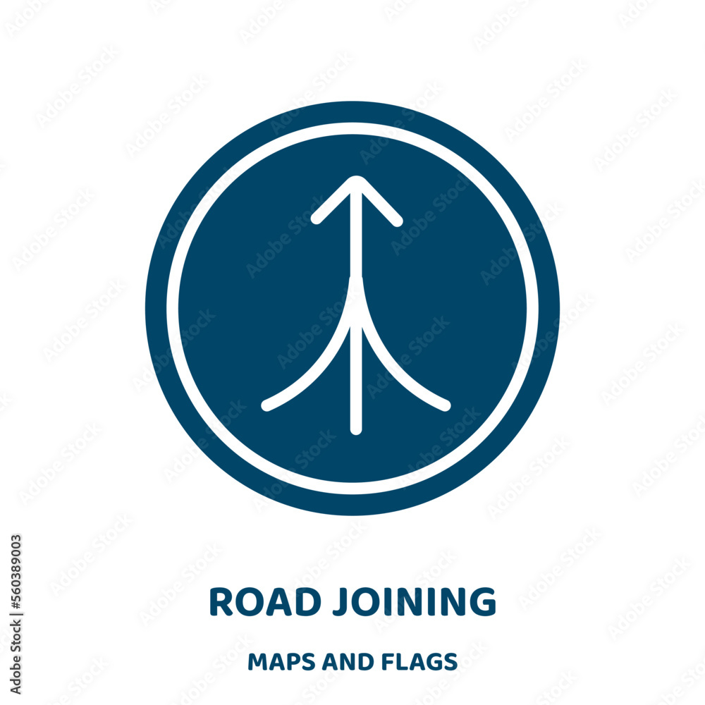 Poster road joining vector icon from maps and flags collection. join filled flat symbol for mobile concept 