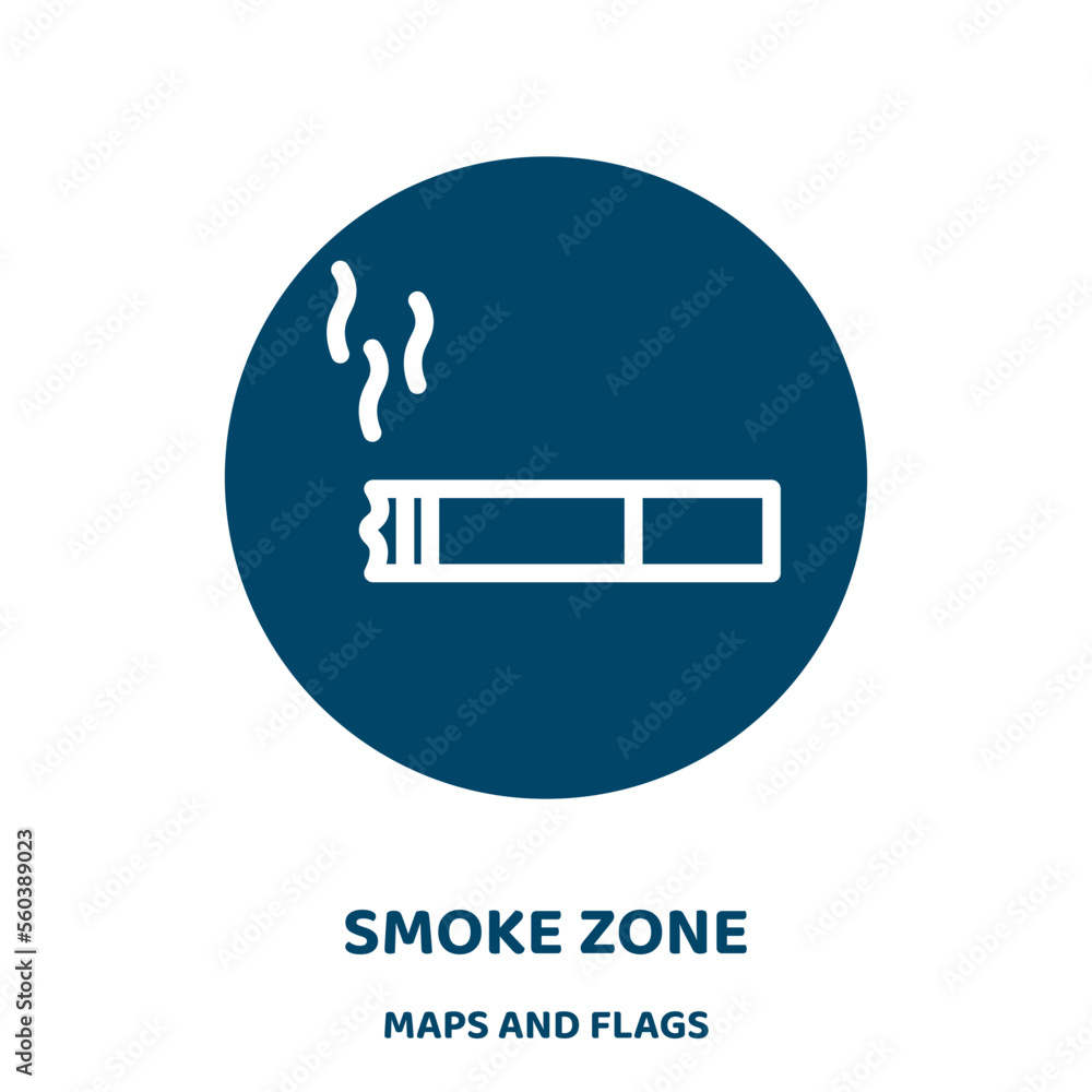 Poster smoke zone vector icon from maps and flags collection. zone filled flat symbol for mobile concept an