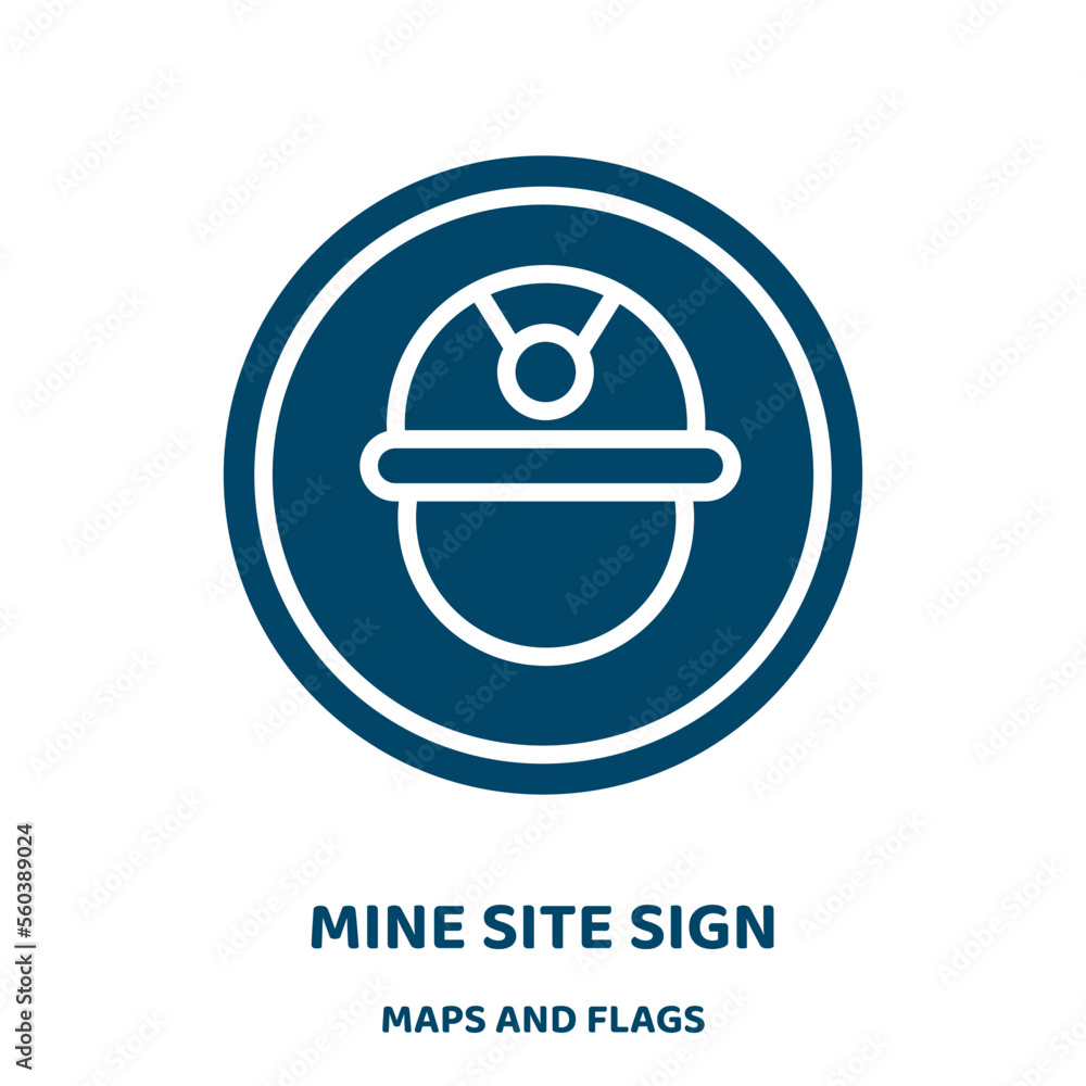 Poster mine site sign vector icon from maps and flags collection. industrial filled flat symbol for mobile 
