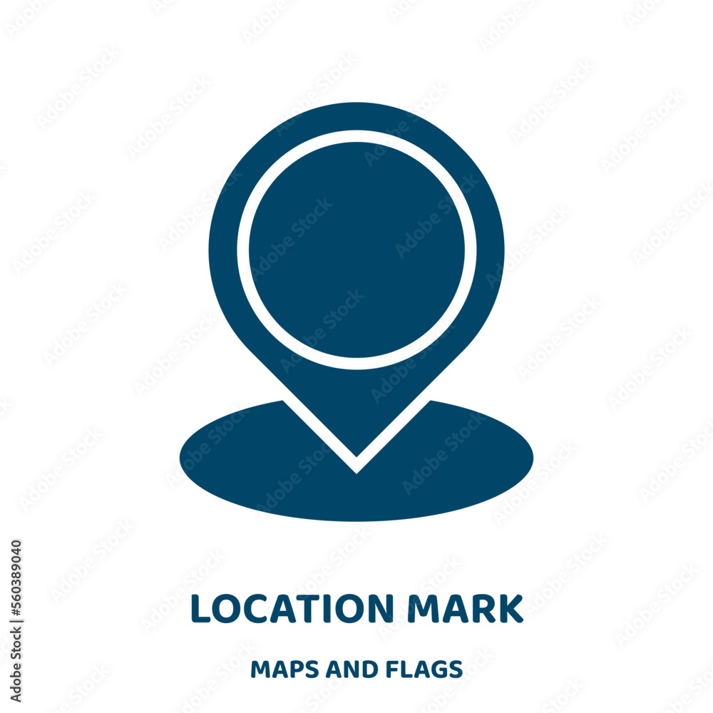 Poster location mark vector icon from maps and flags collection. pin filled flat symbol for mobile concept 