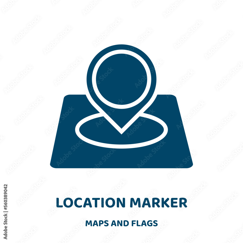 Poster location marker vector icon from maps and flags collection. navigation filled flat symbol for mobile