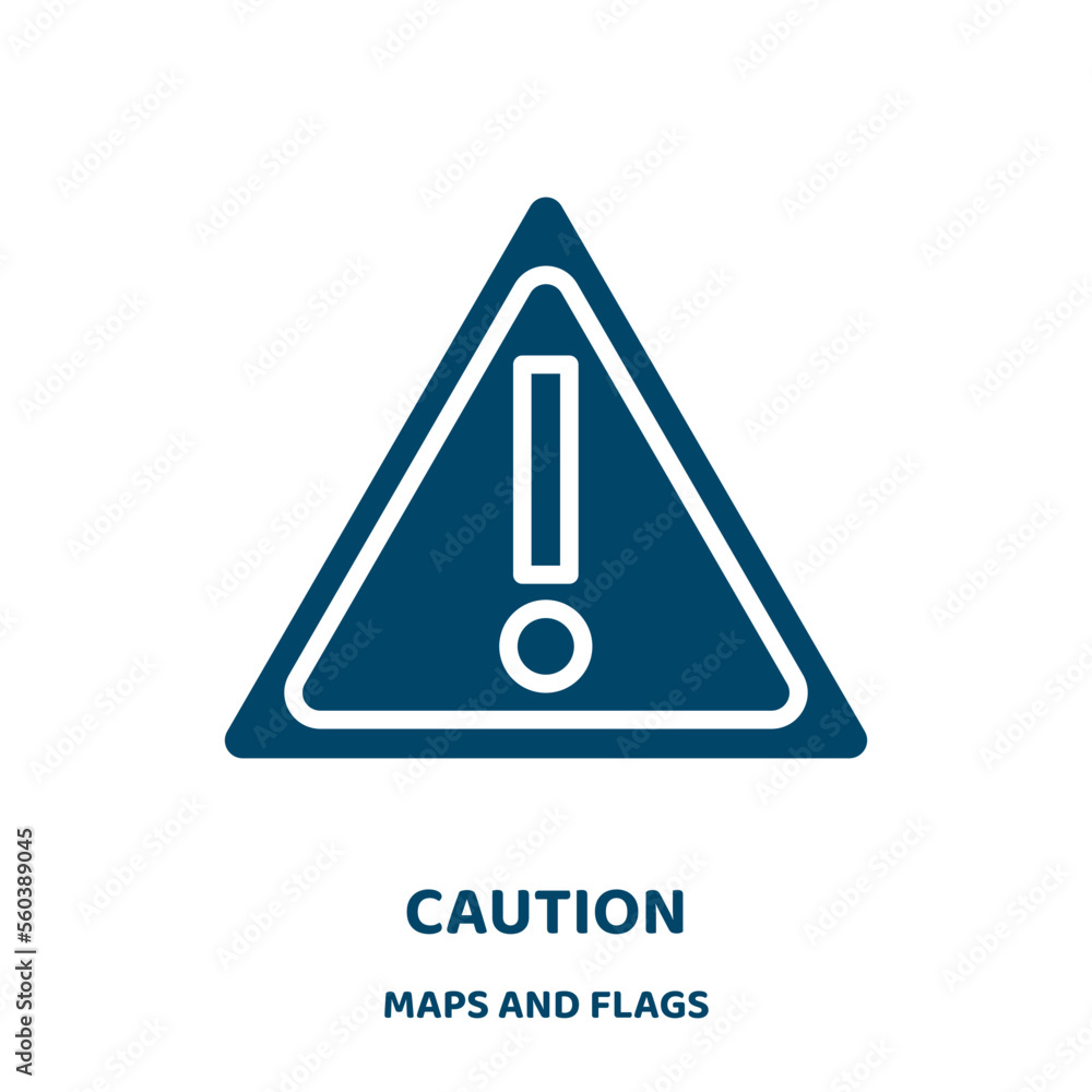 Poster caution vector icon from maps and flags collection. safety filled flat symbol for mobile concept and
