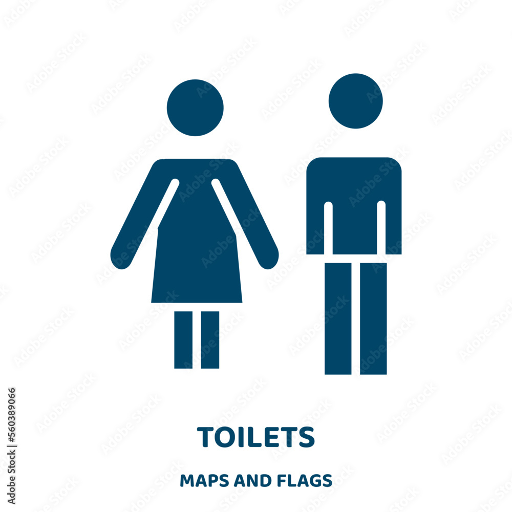 Poster toilets vector icon from maps and flags collection. people filled flat symbol for mobile concept and