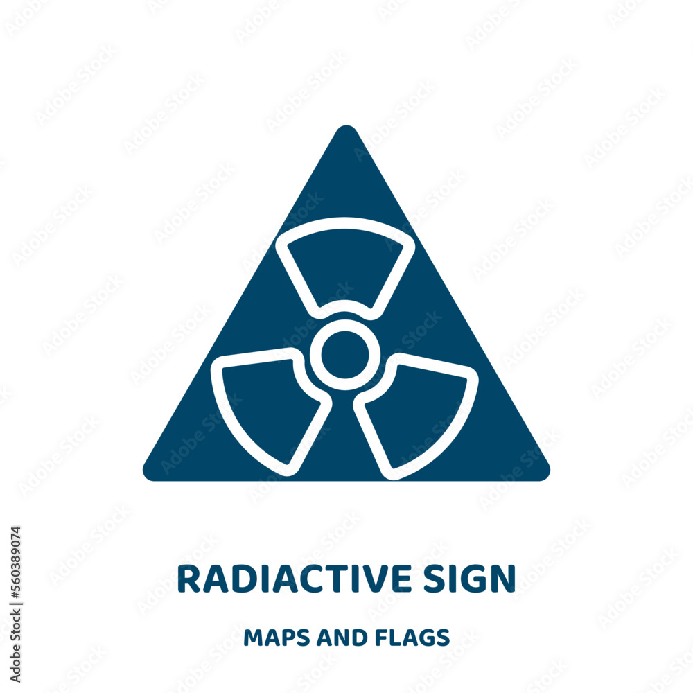 Poster radiactive sign vector icon from maps and flags collection. chemical filled flat symbol for mobile c
