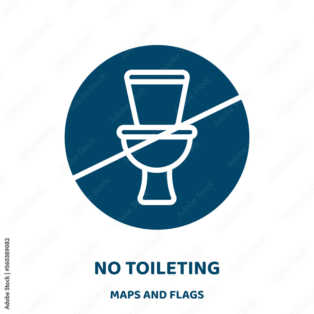 Poster no toileting vector icon from maps and flags collection. toilet filled flat symbol for mobile concep