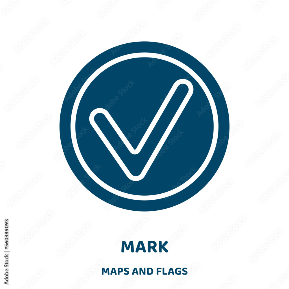 Poster mark vector icon from maps and flags collection. button filled flat symbol for mobile concept and we