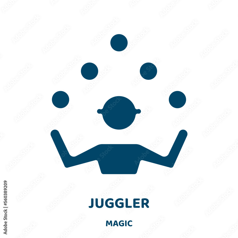 Poster juggler vector icon from magic collection. show filled flat symbol for mobile concept and web design