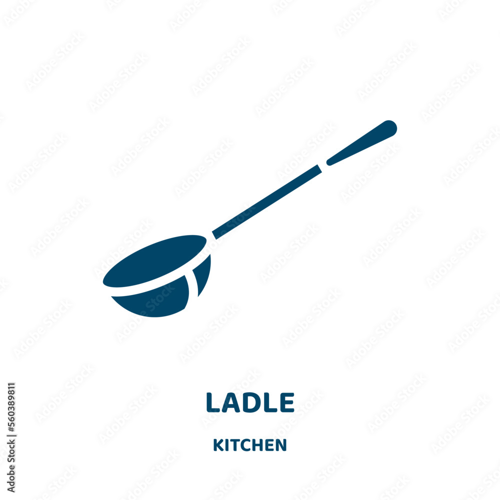 Poster ladle vector icon from kitchen collection. menu filled flat symbol for mobile concept and web design