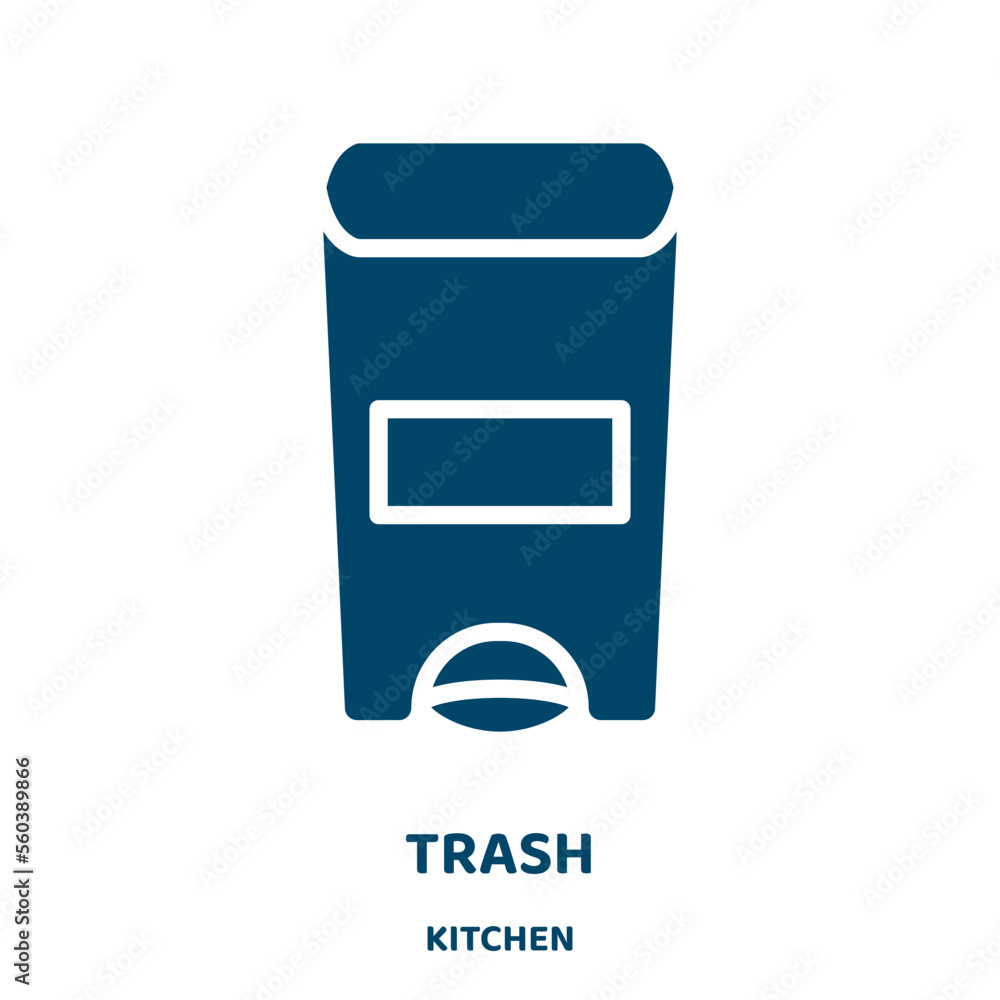 Poster trash vector icon from kitchen collection. garbage filled flat symbol for mobile concept and web des