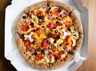pizza on a white background