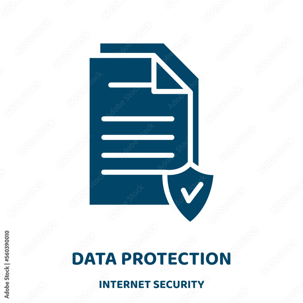 Poster data protection vector icon from internet security collection. data filled flat symbol for mobile co