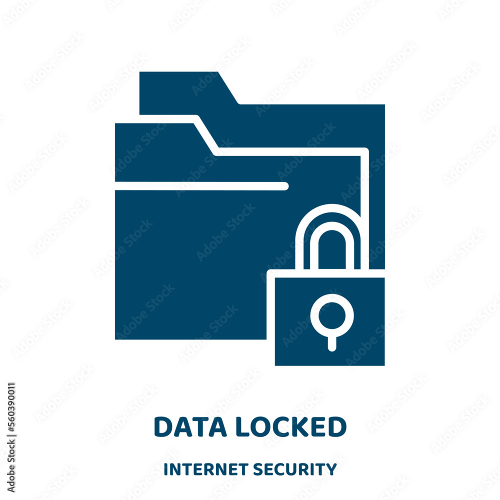 Poster data locked vector icon from internet security collection. data filled flat symbol for mobile concep